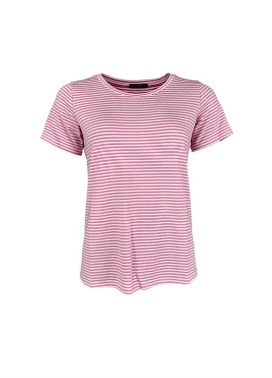 Black Colour T-shirt - Polly Striped T-shirt, Candy Rose